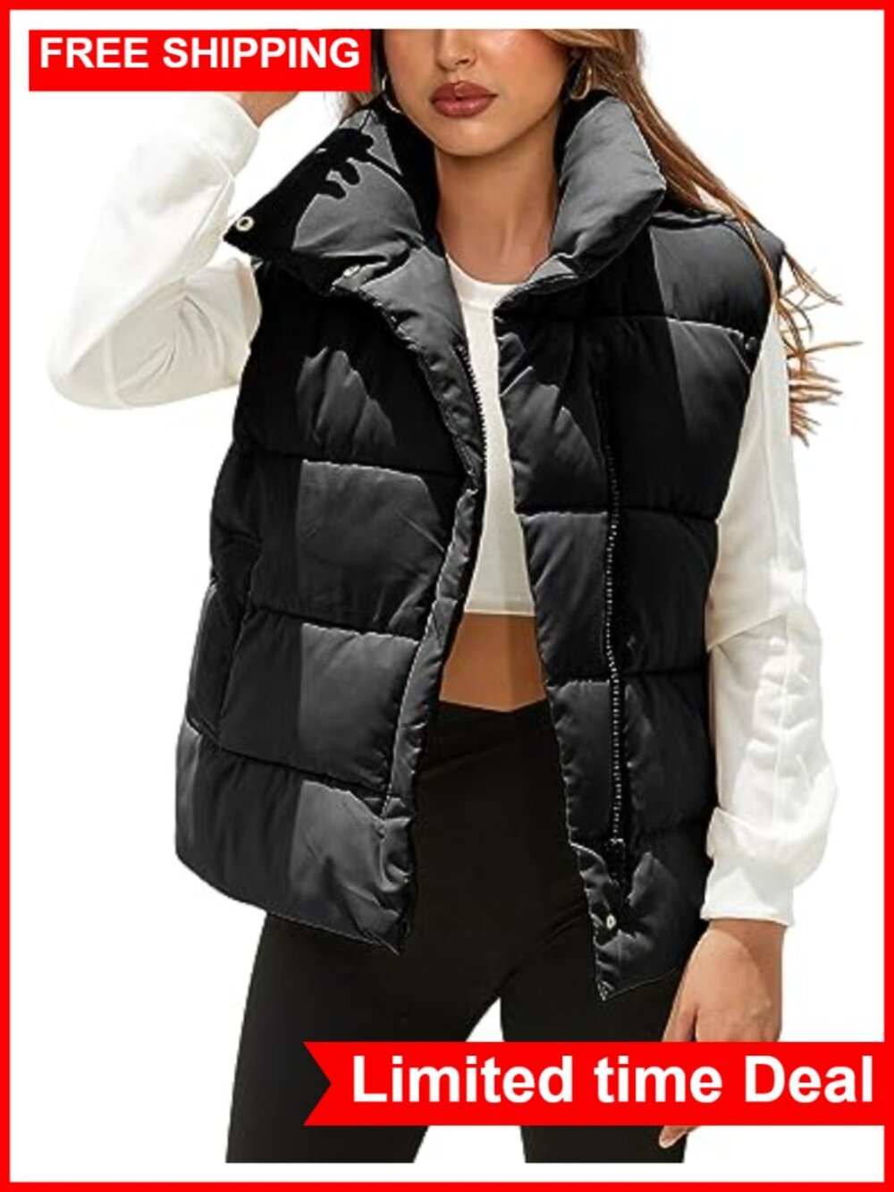 Women's Lightweight Puffer Vest Sleeveless Padded Gilet